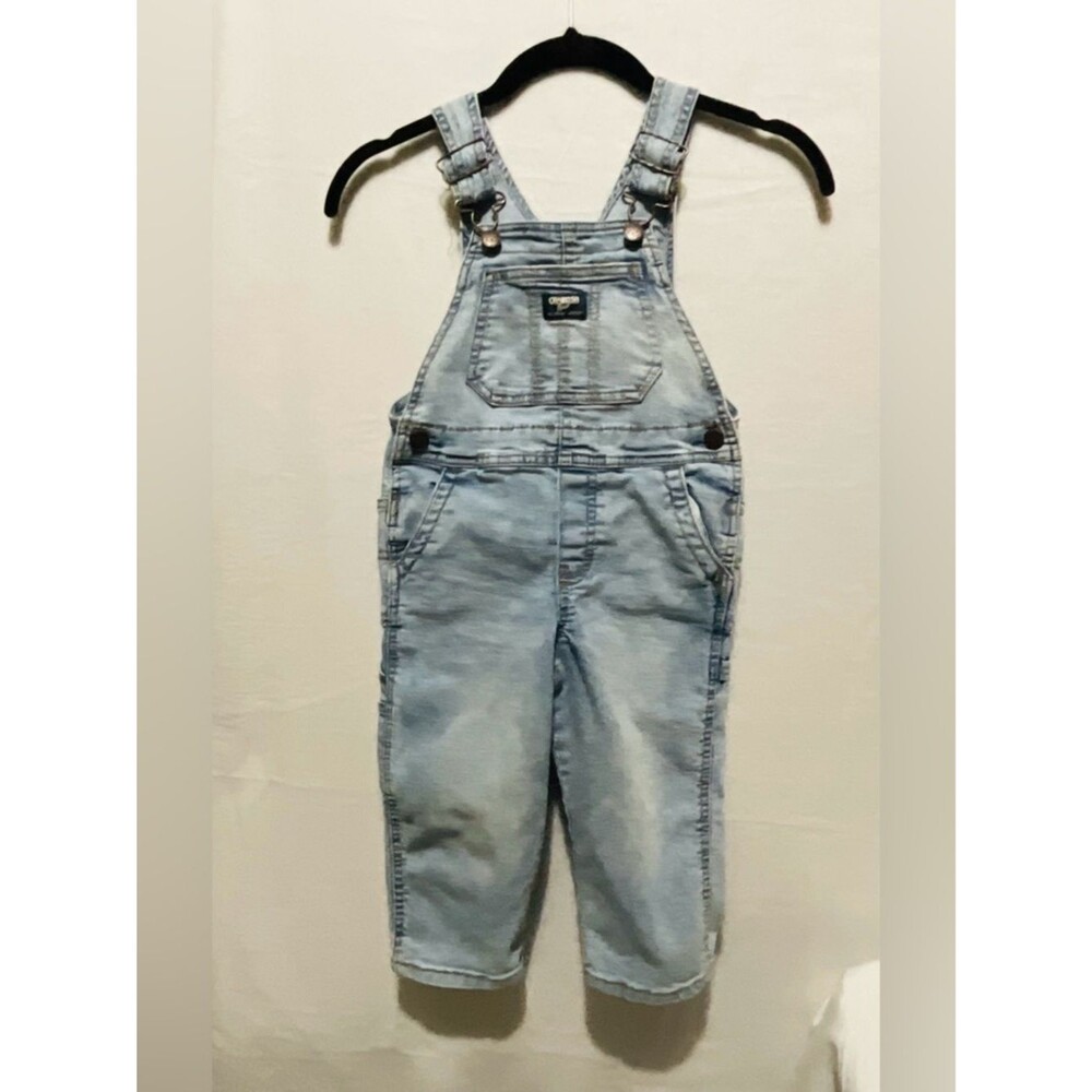 OshKosh Bgosh Toddler Boys Girls Vestbak Denim Overalls Light Wash Classic 3T